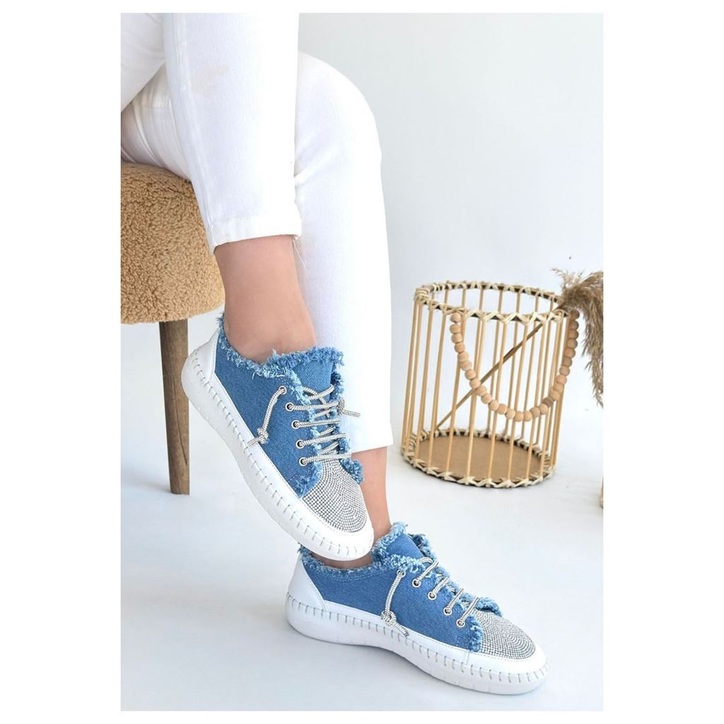 Enber Mavi Kot Bağcıklı Spor Ayakkabı