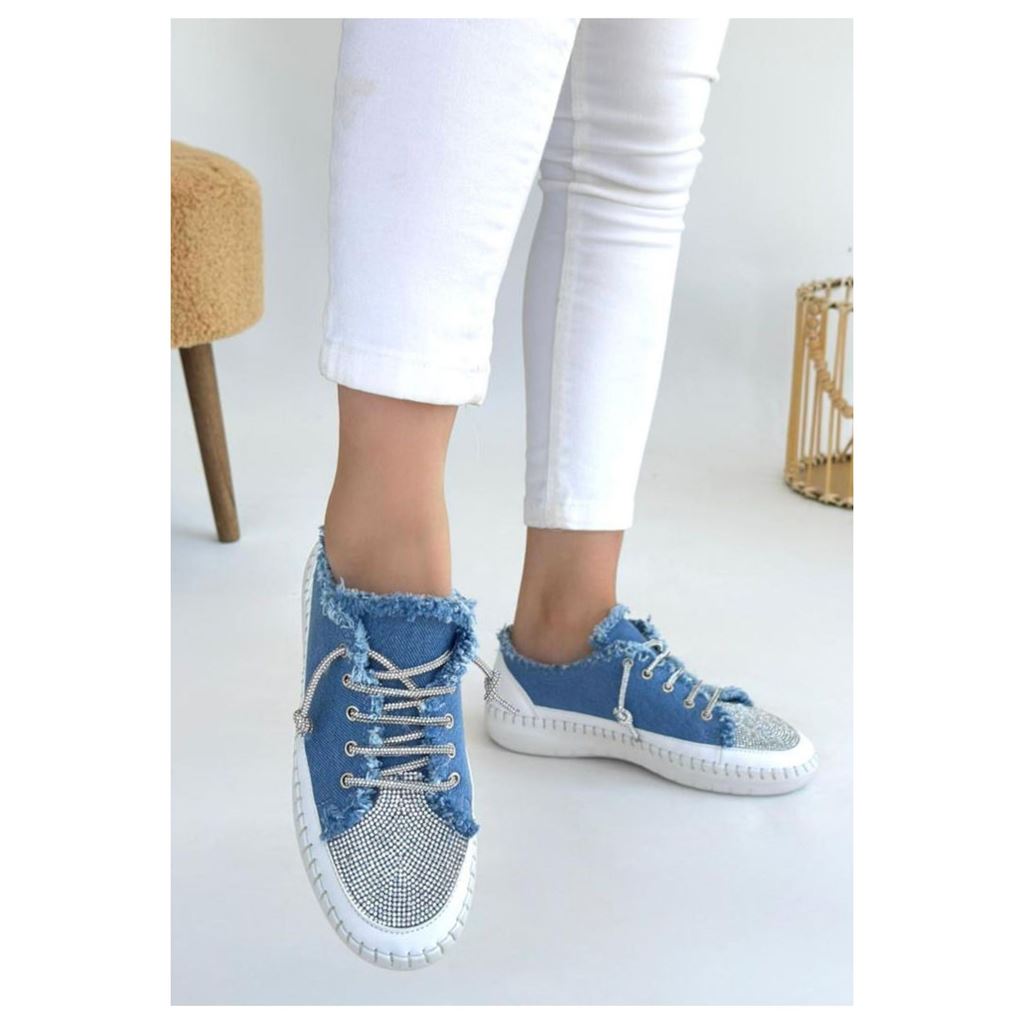 Enber Mavi Kot Bağcıklı Spor Ayakkabı