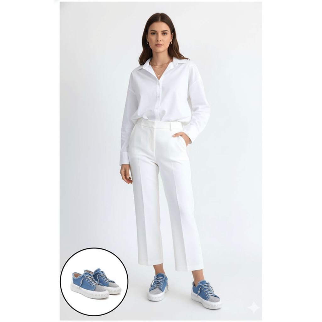 Enber Mavi Kot Bağcıklı Spor Ayakkabı