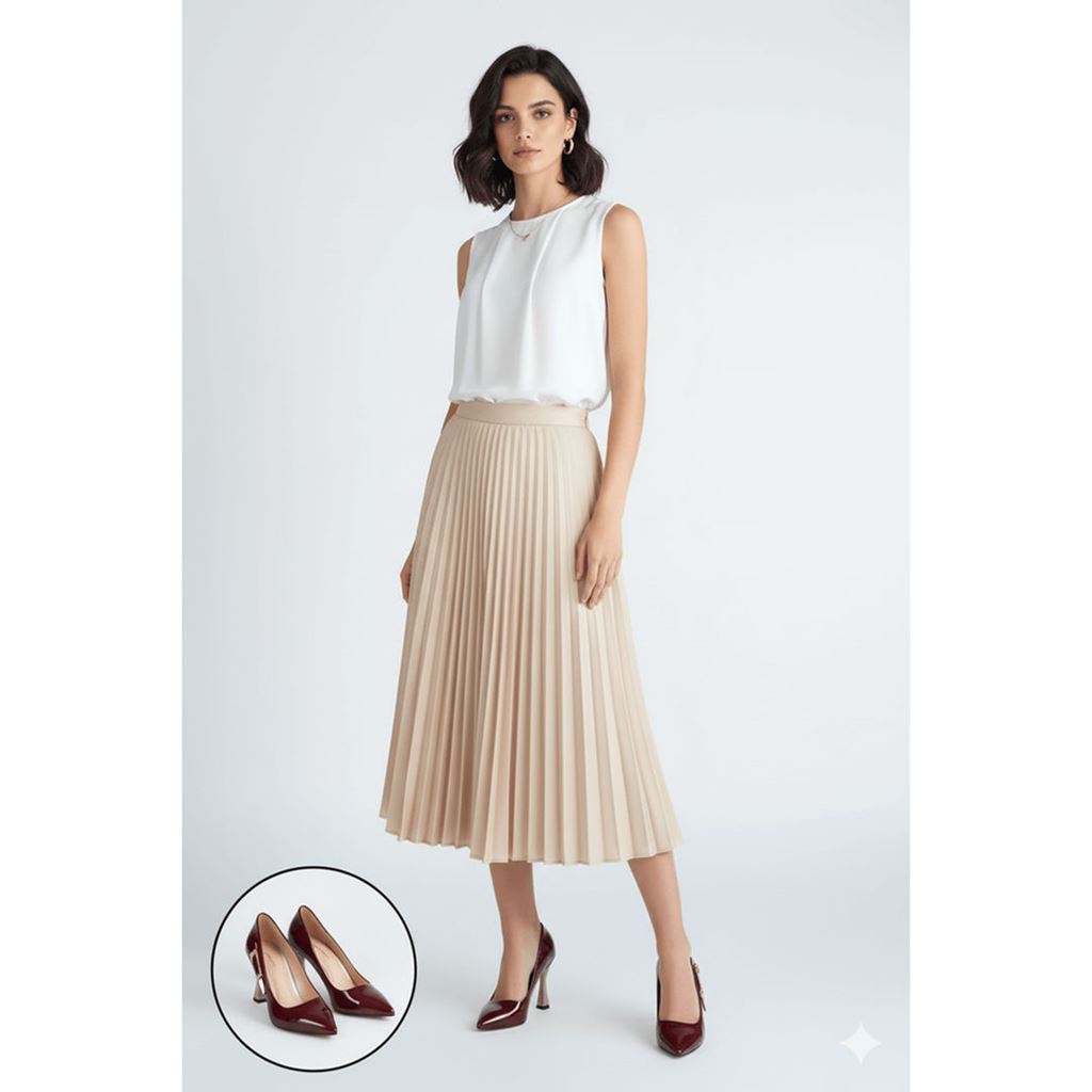 Motya Bordo Rugan Topuklu Ayakkabı