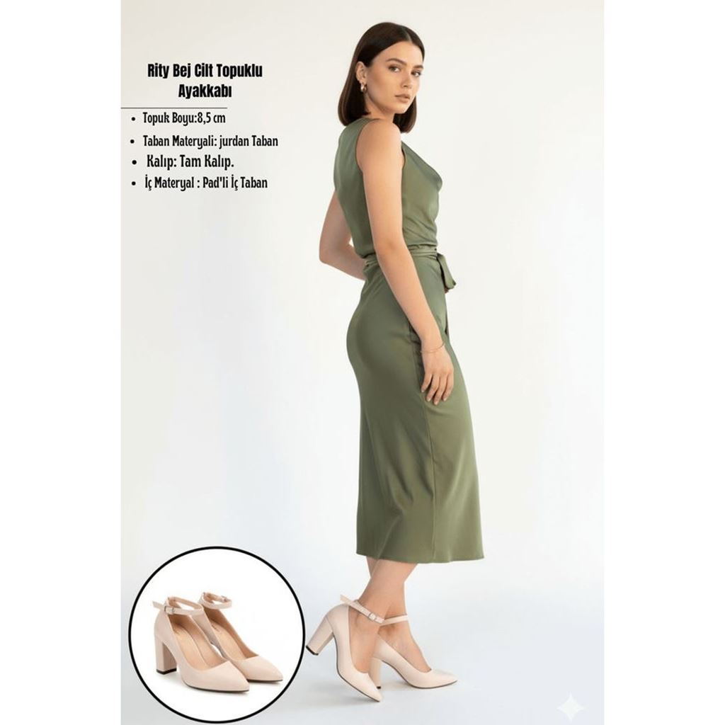 Rity Bej Cilt Topuklu Ayakkabı