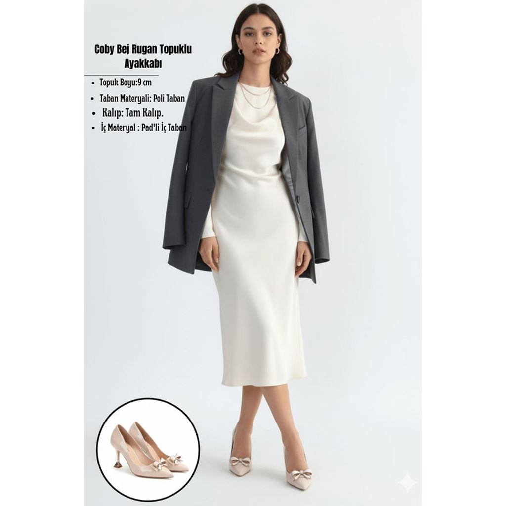 Coby Bej Rugan Topuklu Ayakkabı
