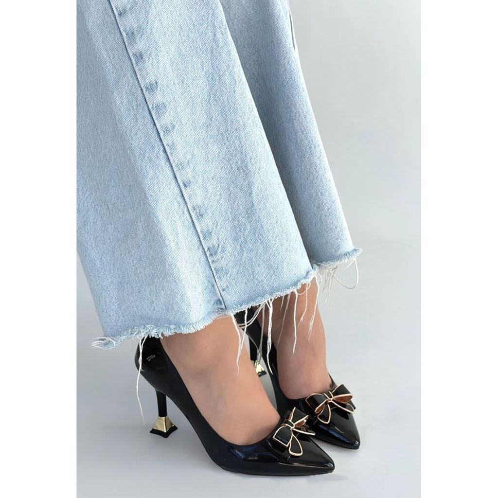 Coby Siyah Rugan Topuklu Ayakkabı