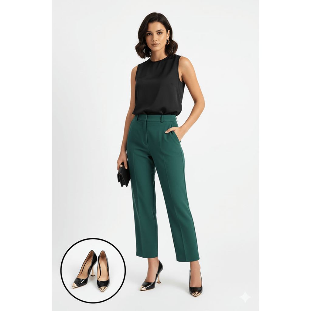 Artem Siyah Rugan Topuklu Ayakkabı