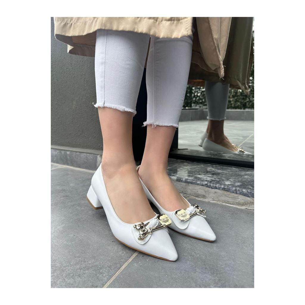 Jies Beyaz Topuklu Ayakkabı