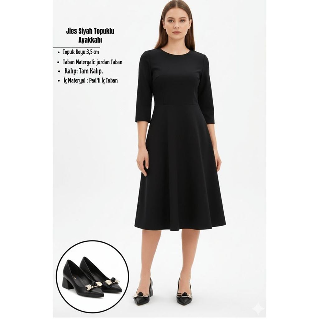 Jies Siyah Topuklu Ayakkabı
