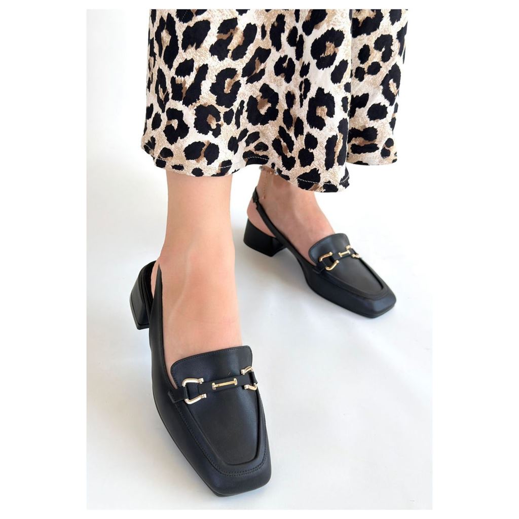 Joone Siyah Cilt Topuklu Ayakkabı