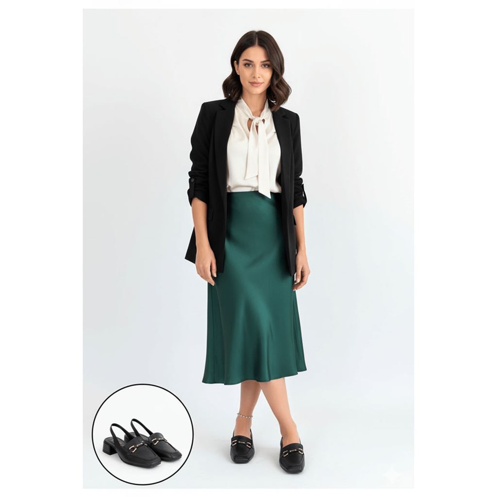 Joone Siyah Cilt Topuklu Ayakkabı