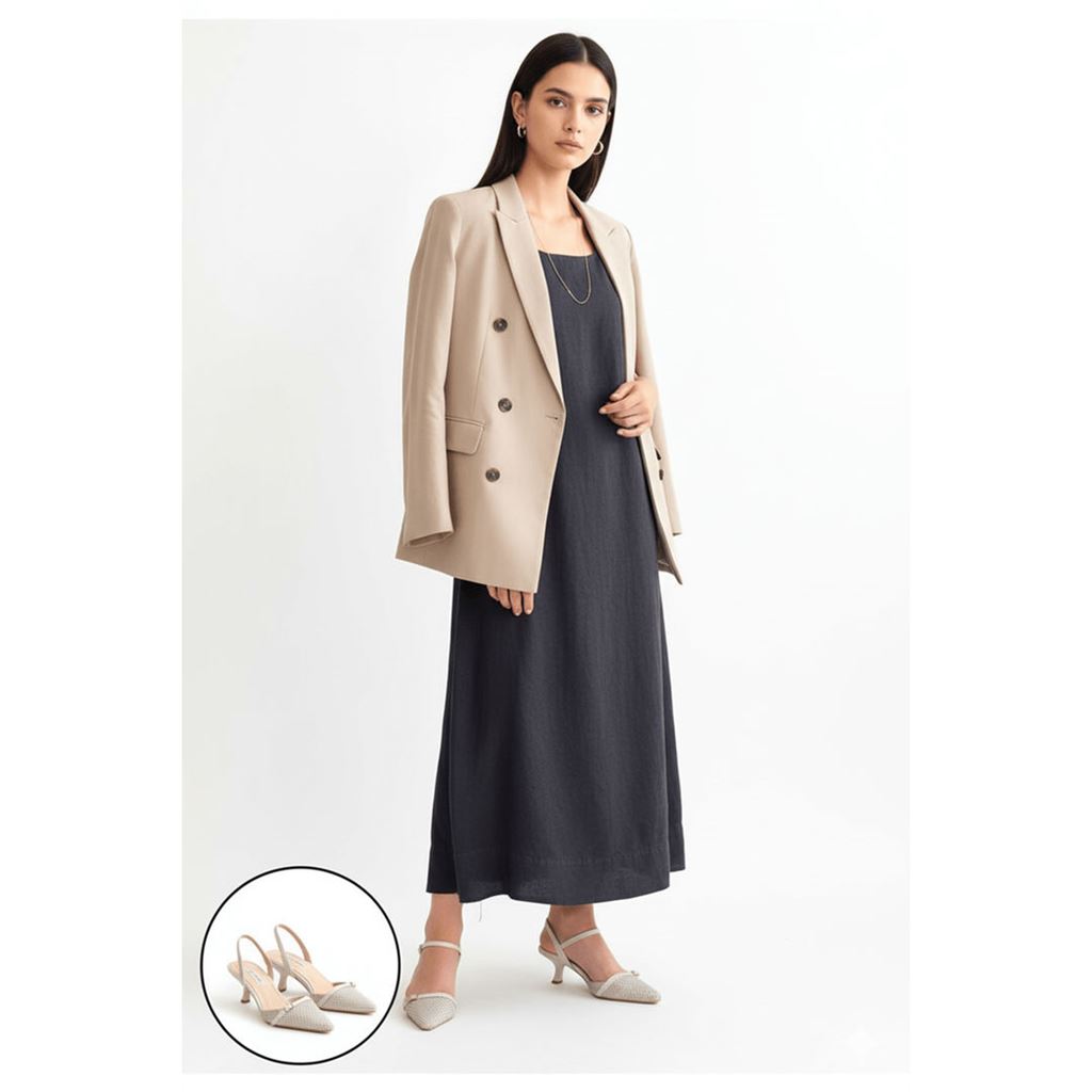 Lanna Bej Cilt Topuklu Ayakkabı