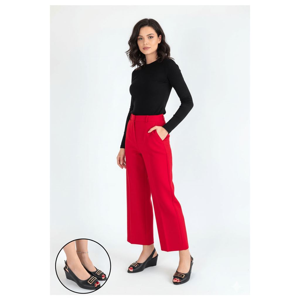 Mamba Siyah Cilt Dolgu Topuk Ayakkabı