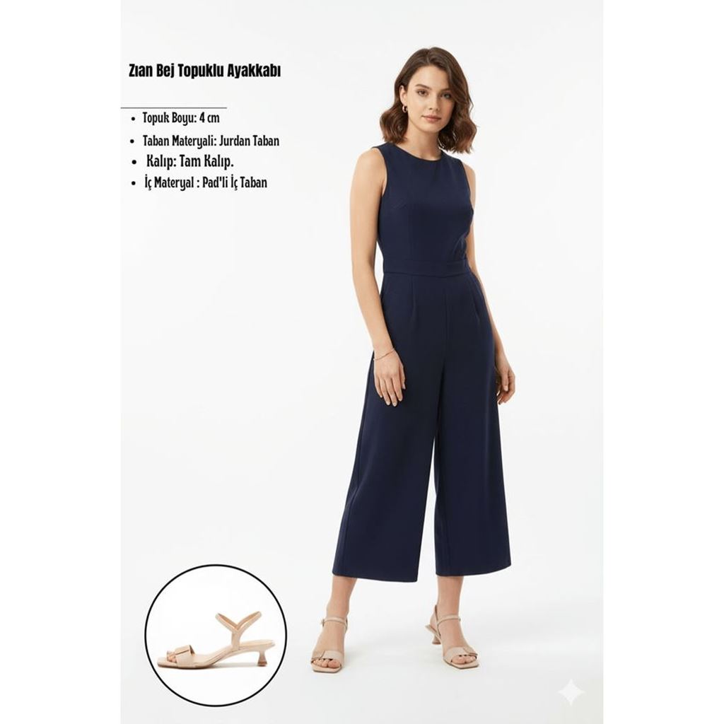 Zıan Bej Topuklu Ayakkabı