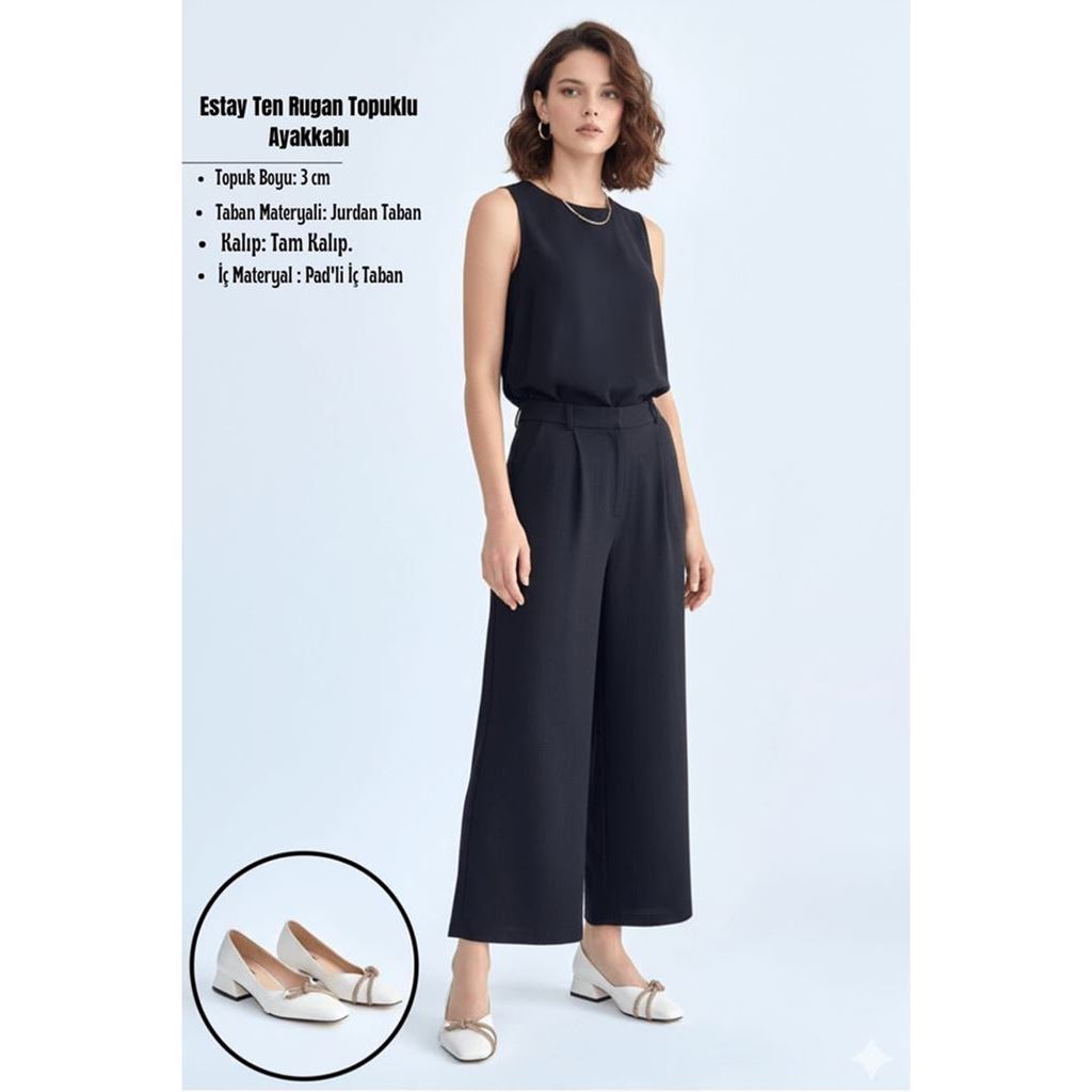 Estay Ten Rugan Topuklu Ayakkabı