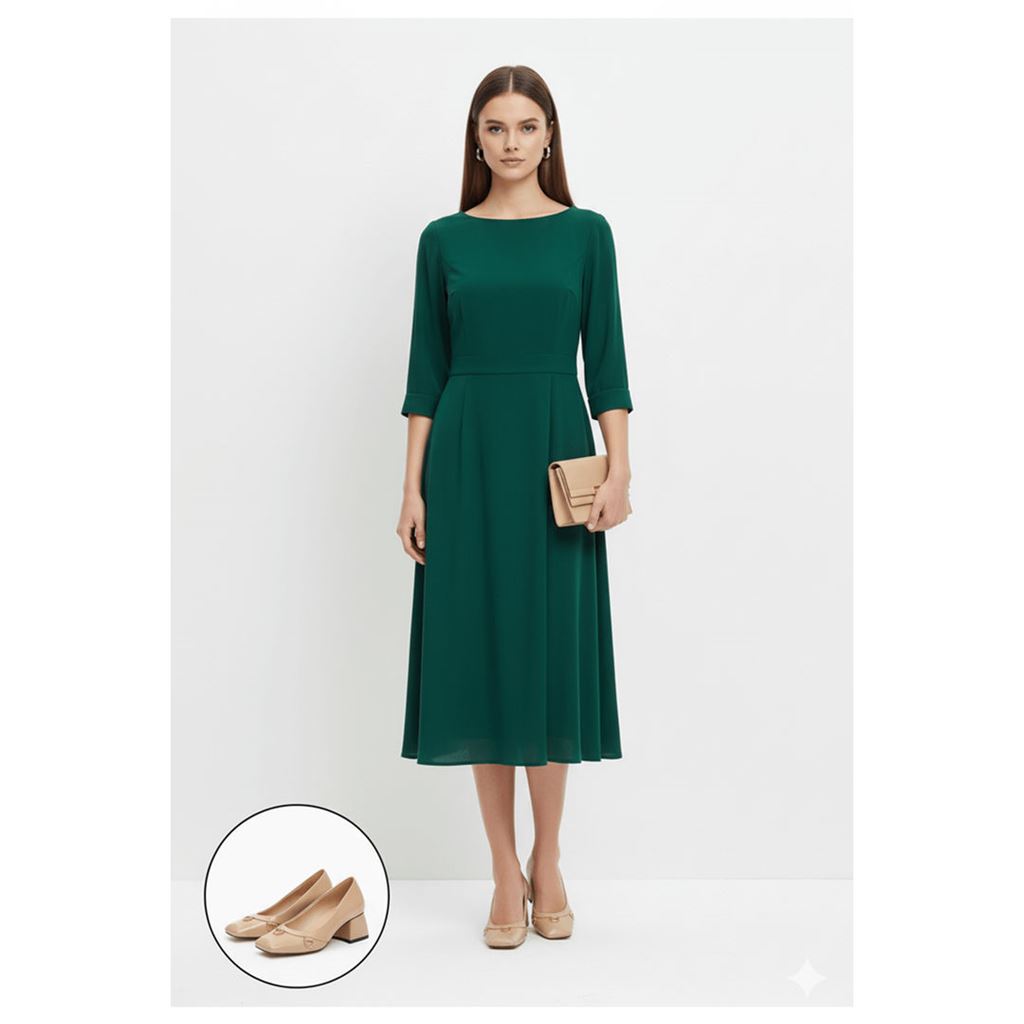 Cande Bej Rugan Topuklu Ayakkabı