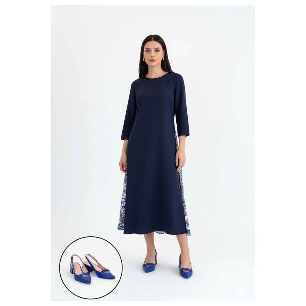 Rewat Mavi Cilt Topuklu Ayakkabı