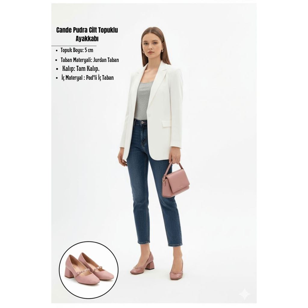 Cande Pudra Cilt Topuklu Ayakkabı