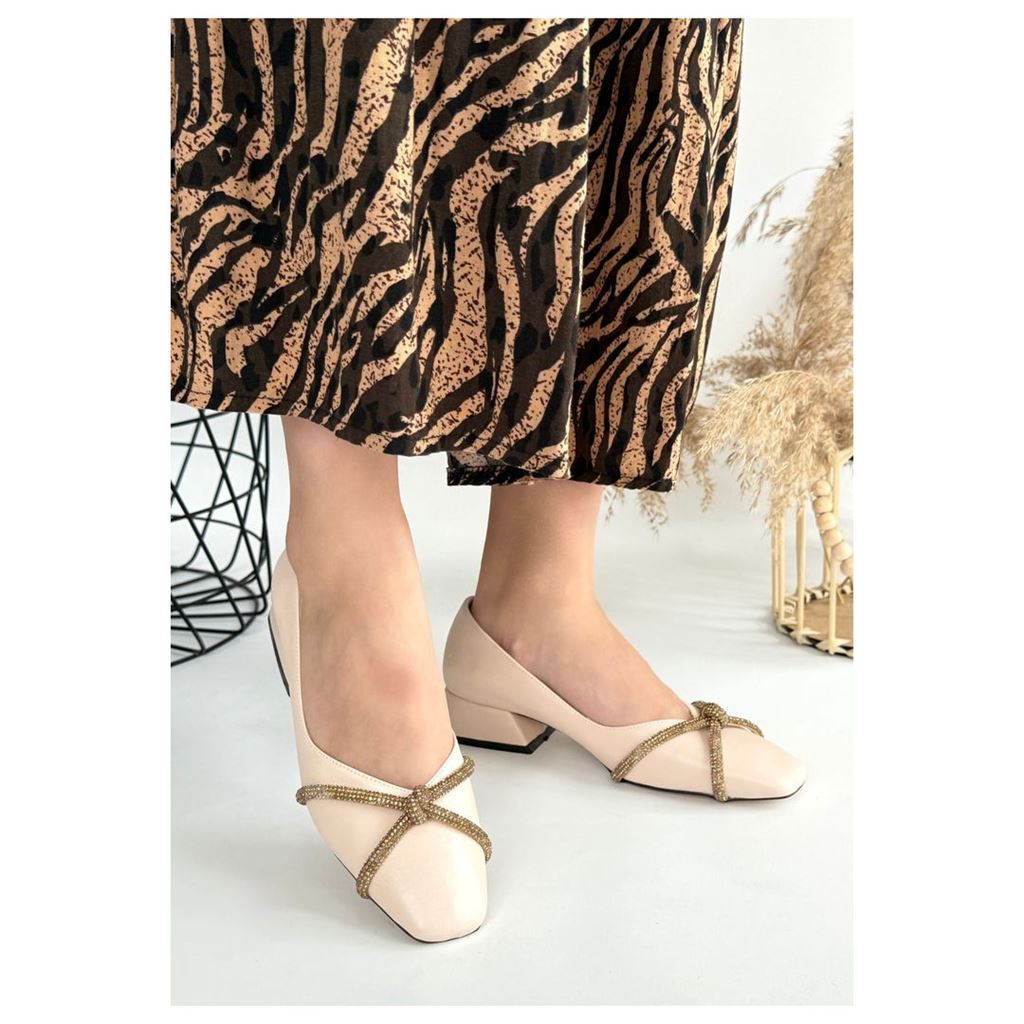 Pety Bej Cilt Topuklu Ayakkabı