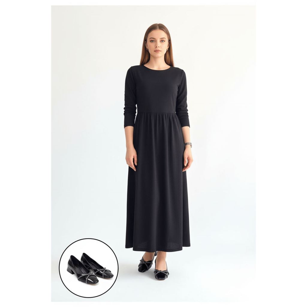 Pety Siyah Rugan Topuklu Ayakkabı