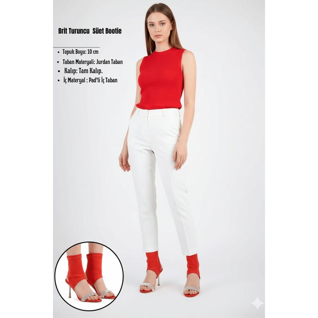 Brit Turuncu  Süet Bootie