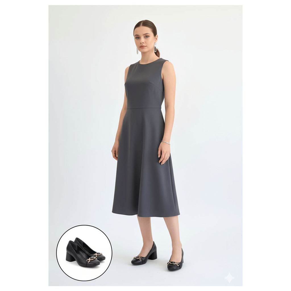 Lucky Siyah Cilt Topuklu Ayakkabı