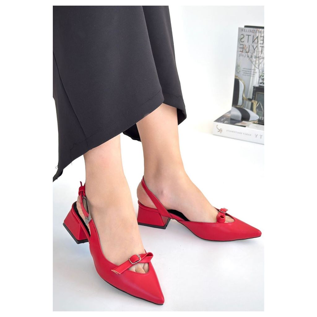 Rewat Kırmızı Cilt Topuklu Ayakkabı