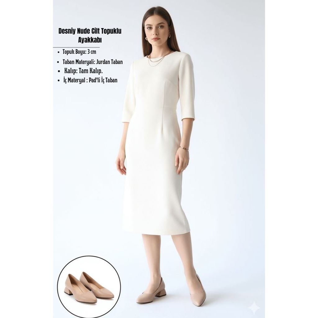 Desniy Nude Cilt Topuklu Ayakkabı