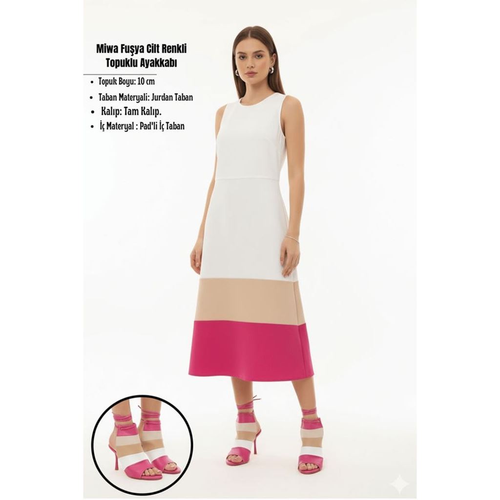 Miwa Fuşya Cilt Renkli Topuklu Ayakkabı