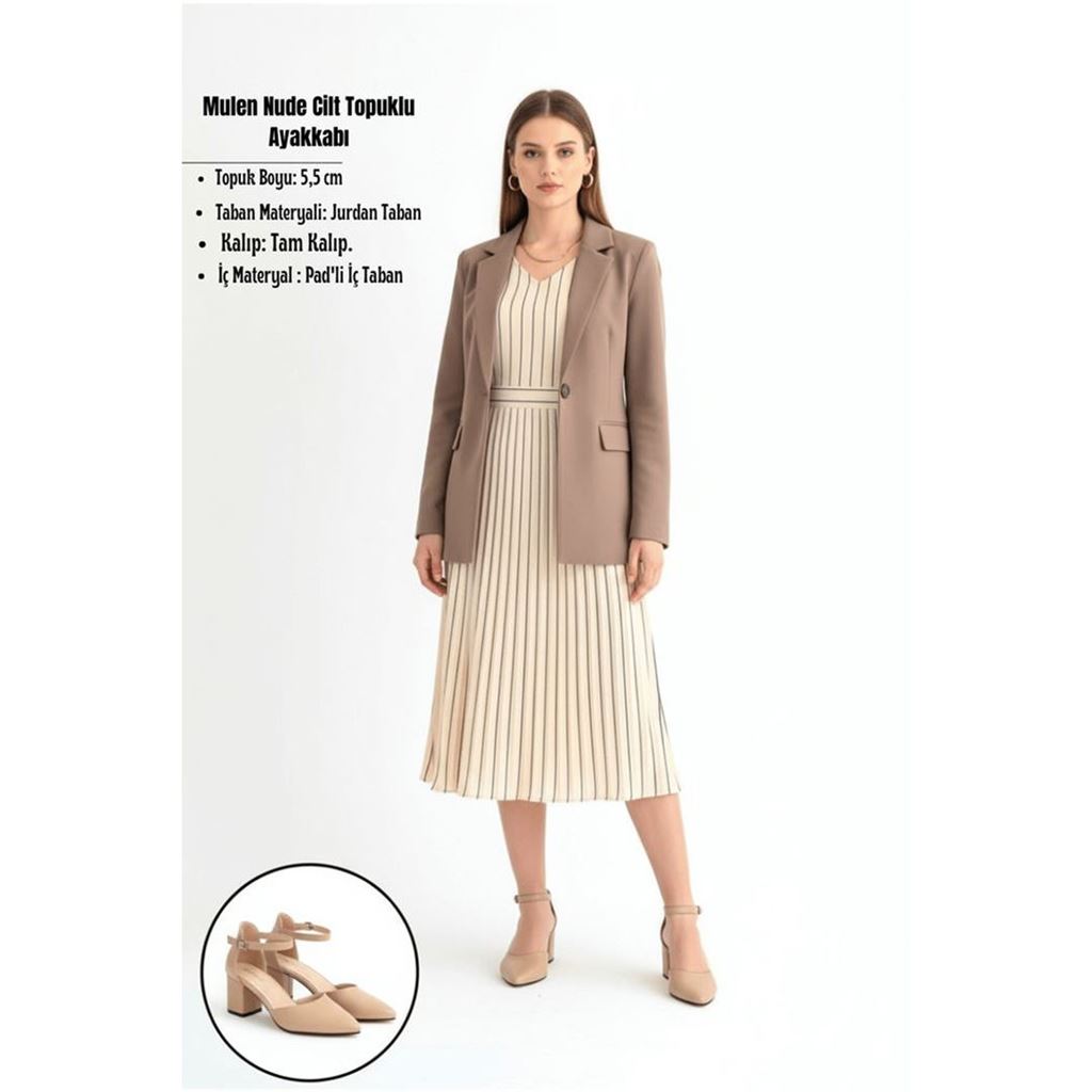 Mulen Nude Cilt Topuklu Ayakkabı