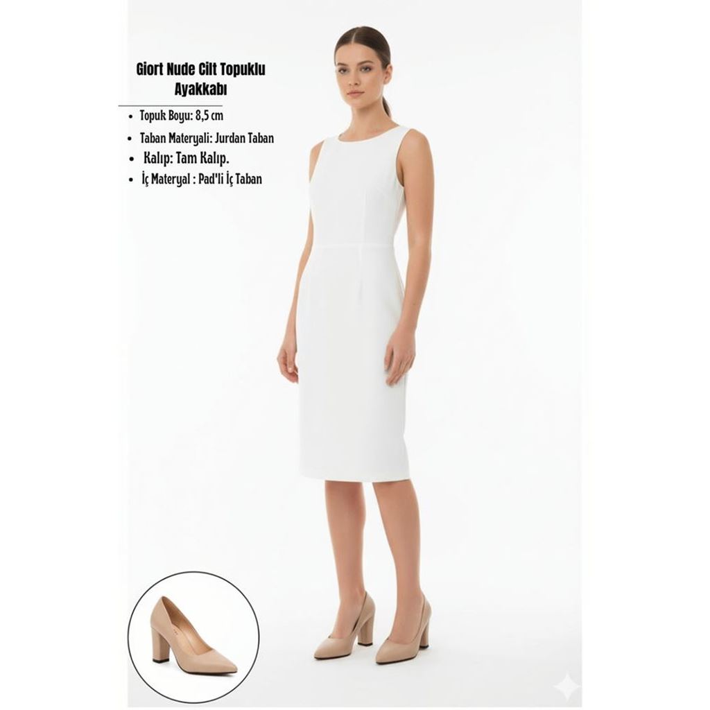 Giort Nude Cilt Topuklu Ayakkabı