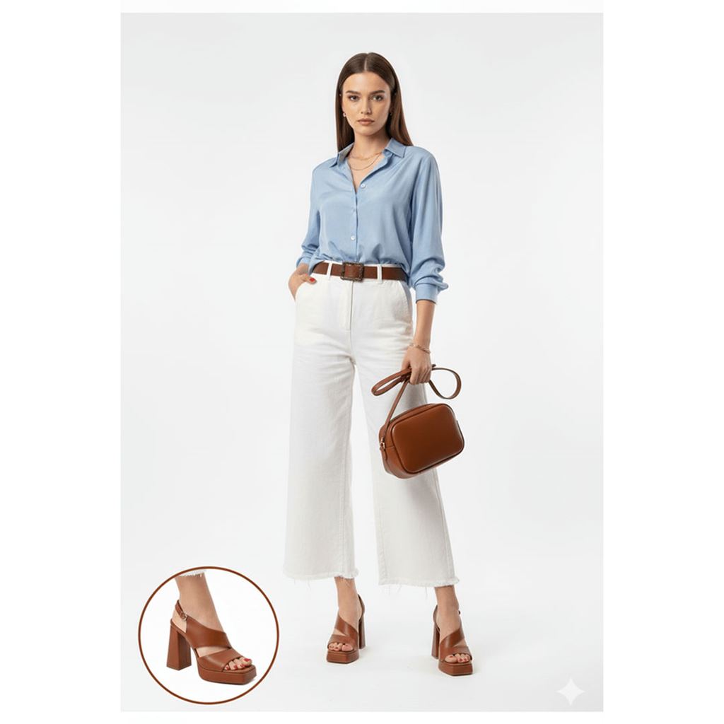 Cica Taba Cilt Topuklu Ayakkabı