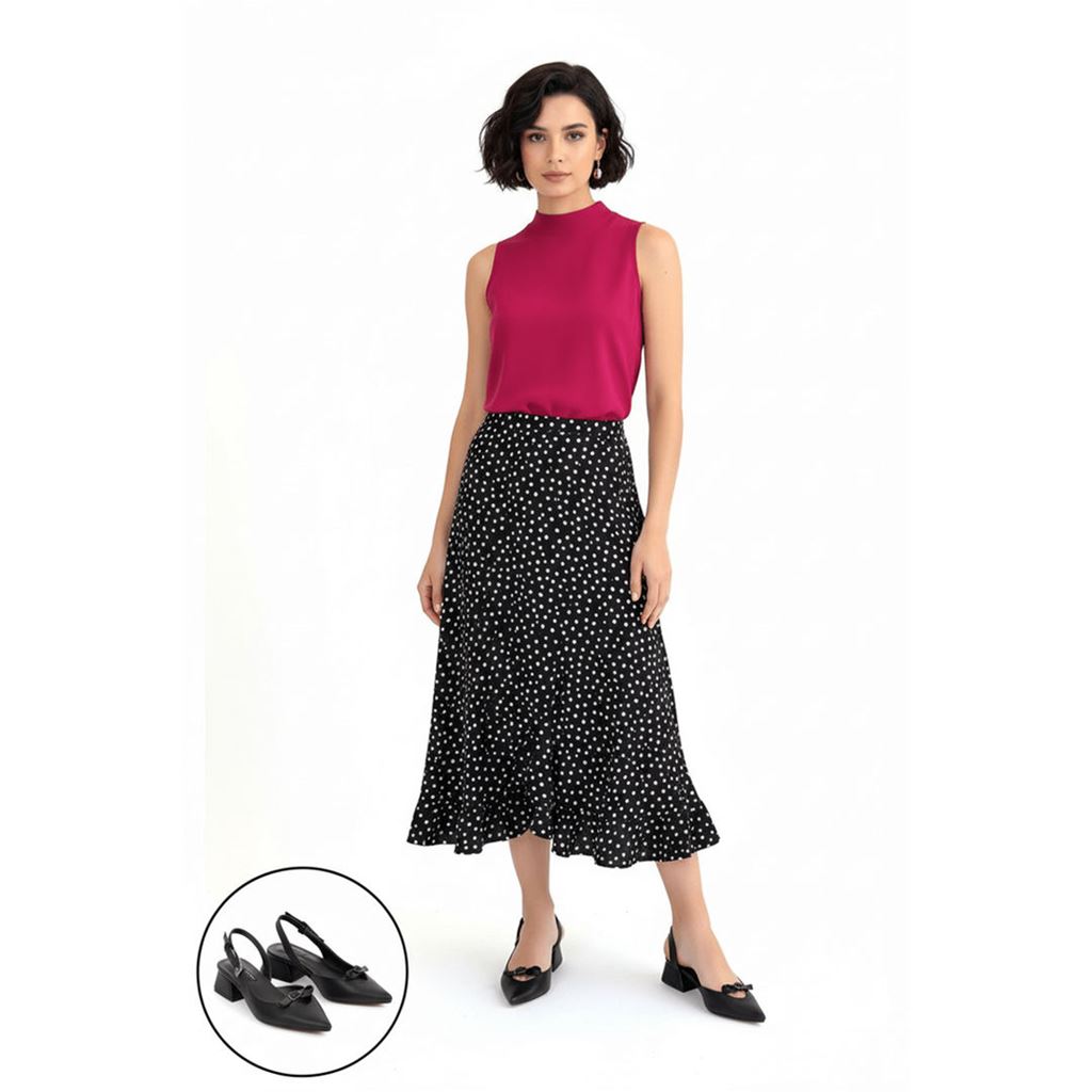 Rewat Siyah Cilt Topuklu Ayakkabı