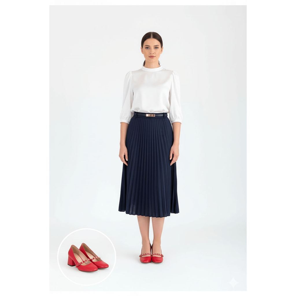 Tino Kırmızı Cilt Topuklu Ayakkabı