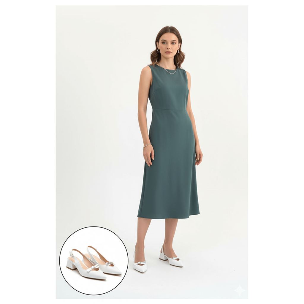 Rewat Beyaz Cilt Topuklu Ayakkabı