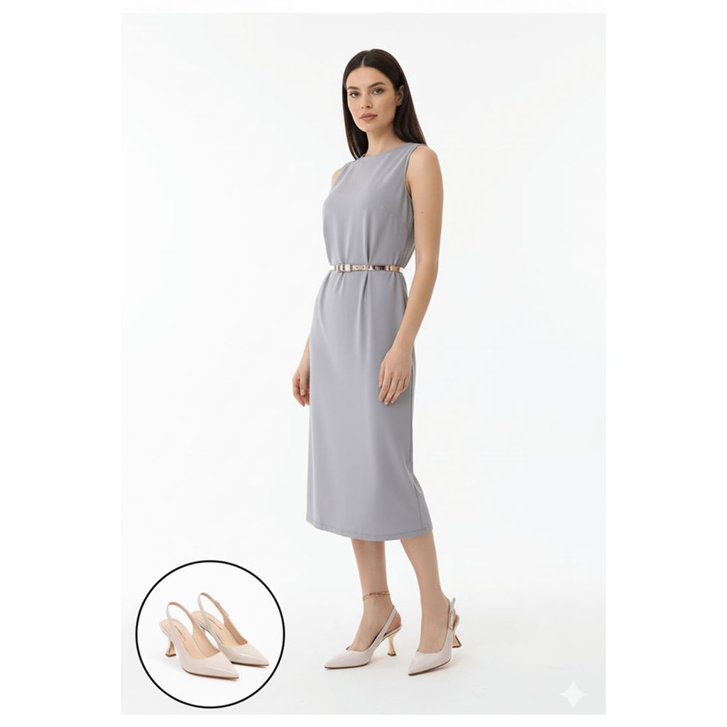 Zalin Bej Rugan Topuklu Ayakkabı