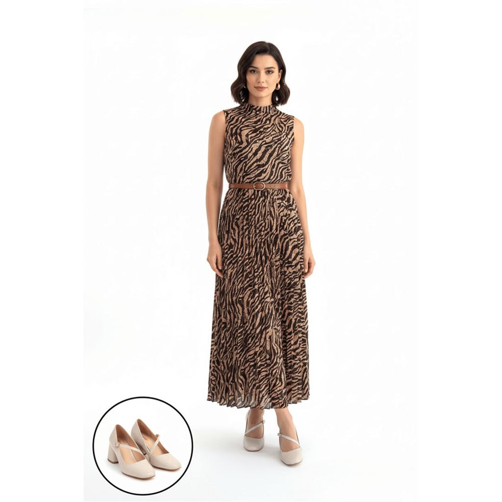 Kier Bej Cilt Topuklu Ayakkabı