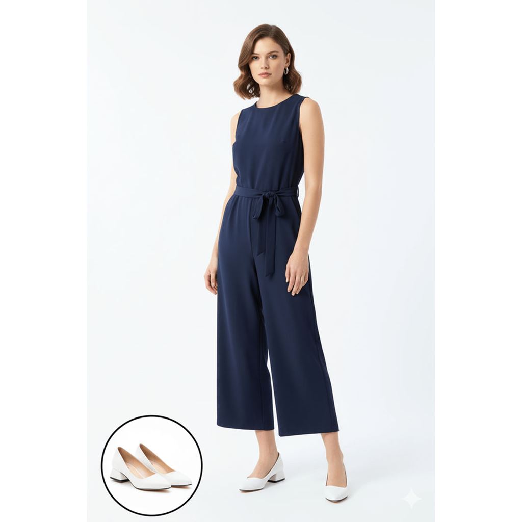 Desniy Beyaz Cilt Topuklu Ayakkabı