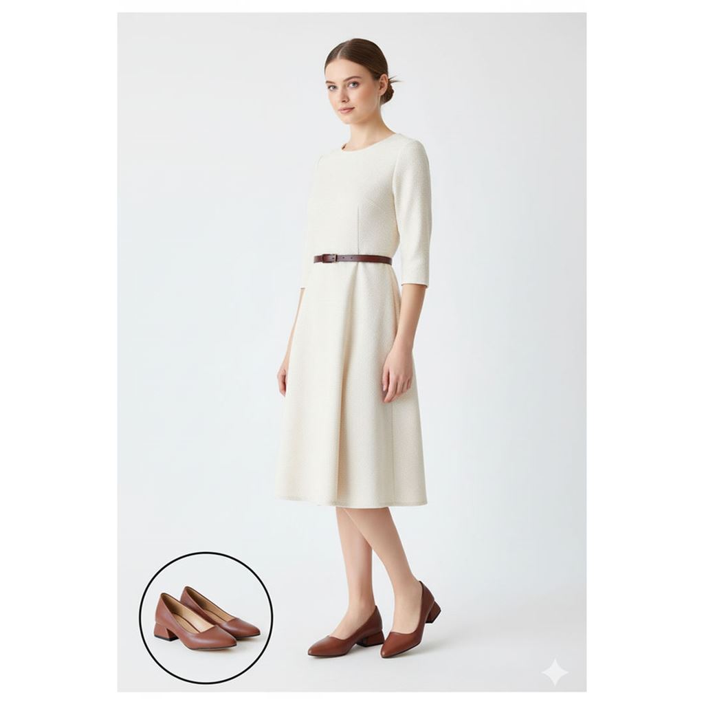 Desniy Taba Cilt Topuklu Ayakkabı