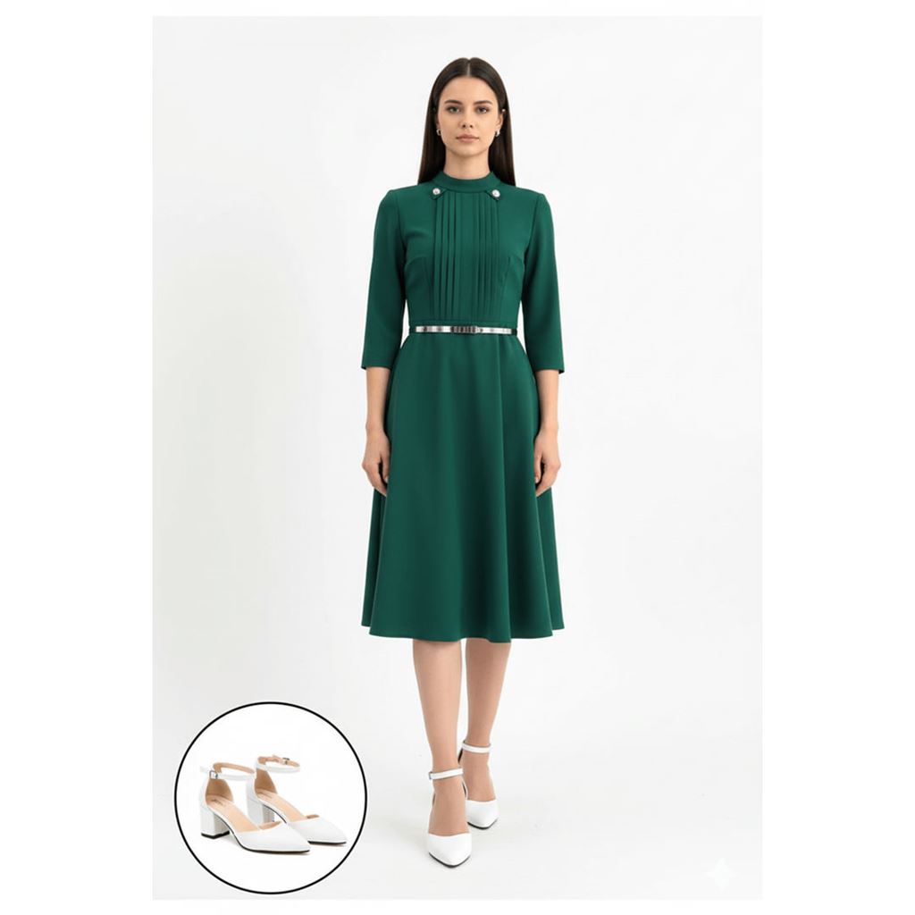 Mulen Beyaz Cilt Topuklu Ayakkabı