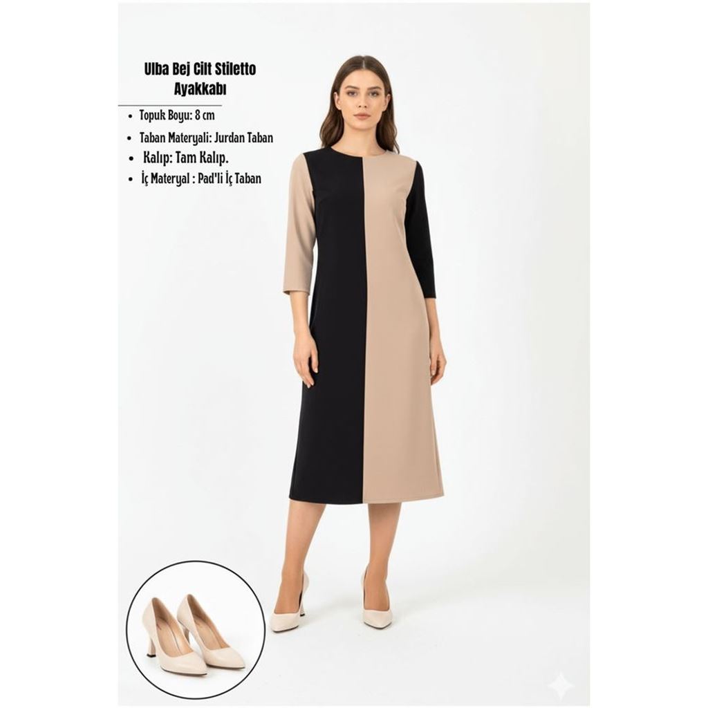 Ulba Bej Cilt Stiletto Ayakkabı