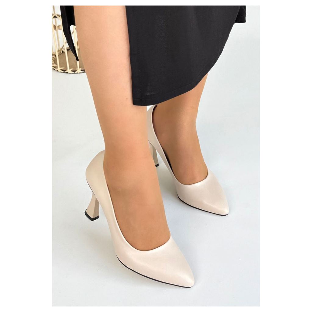 Ulba Bej Cilt Stiletto Ayakkabı