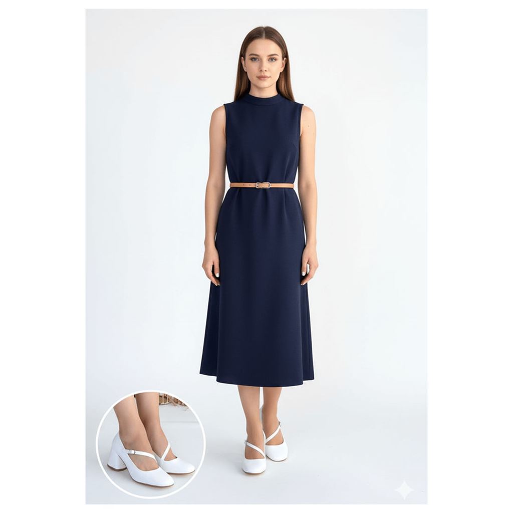 Kier Beyaz Cilt Topuklu Ayakkabı