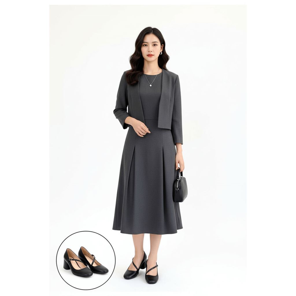 Kier Siyah Cilt Topuklu Ayakkabı