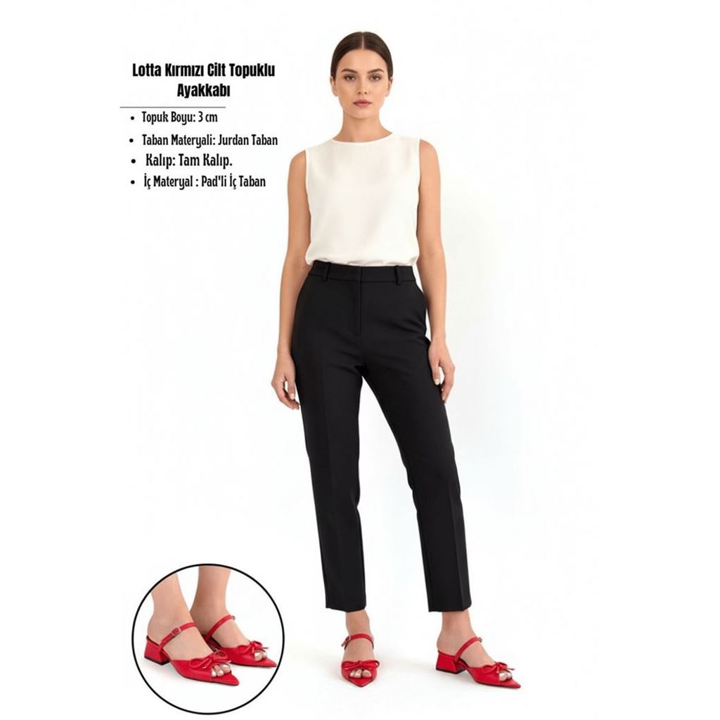 Lotta Kırmızı Cilt Topuklu Ayakkabı