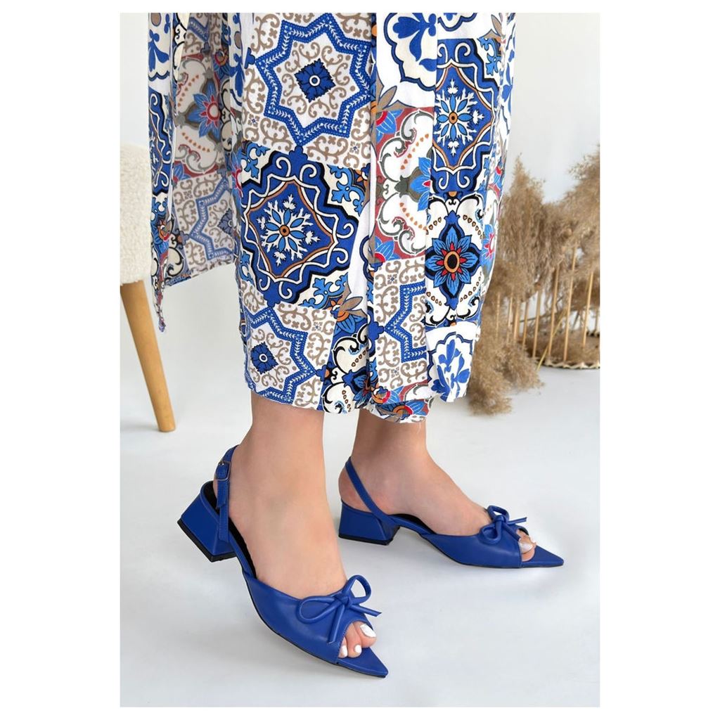 Lotta Mavi Cilt Topuklu Ayakkabı