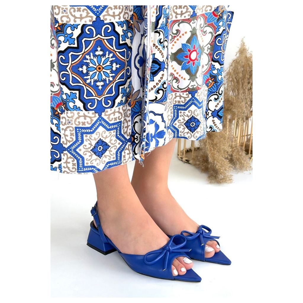 Lotta Mavi Cilt Topuklu Ayakkabı