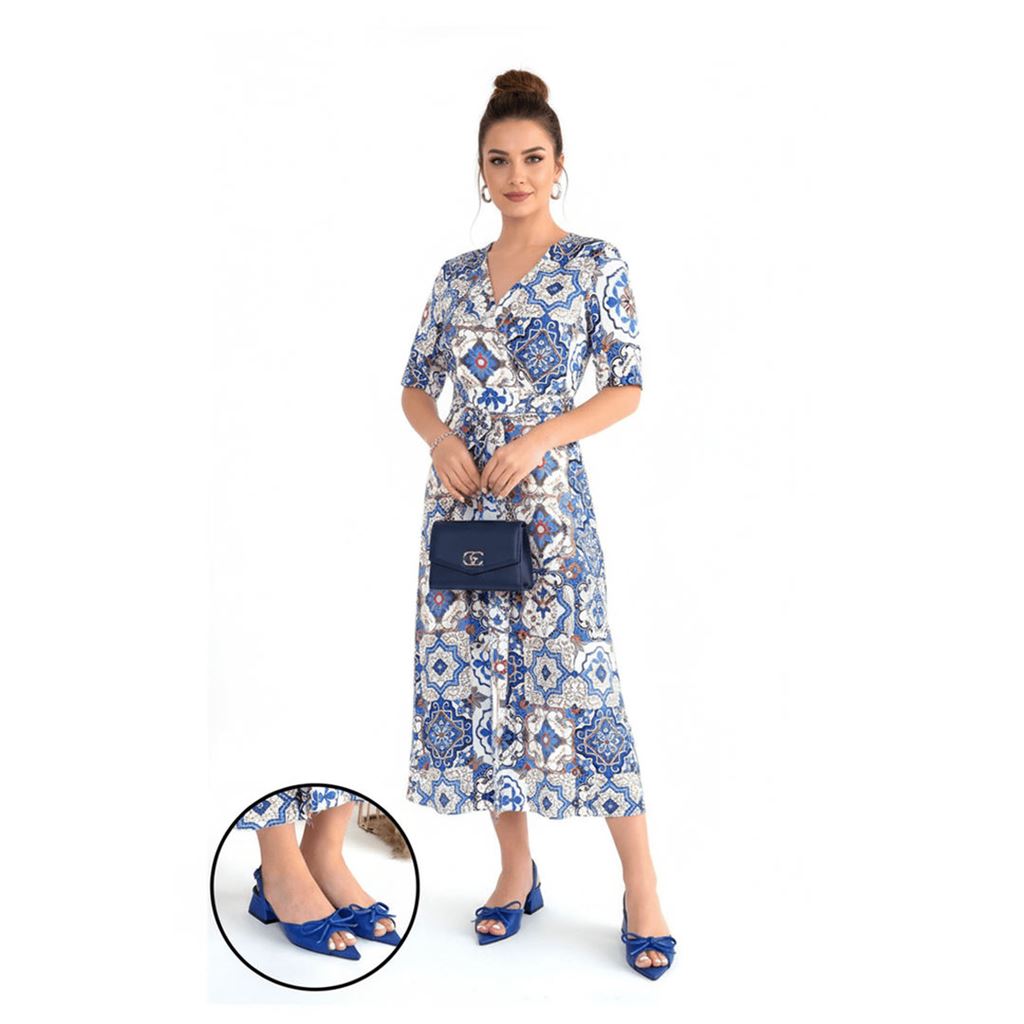 Lotta Mavi Cilt Topuklu Ayakkabı