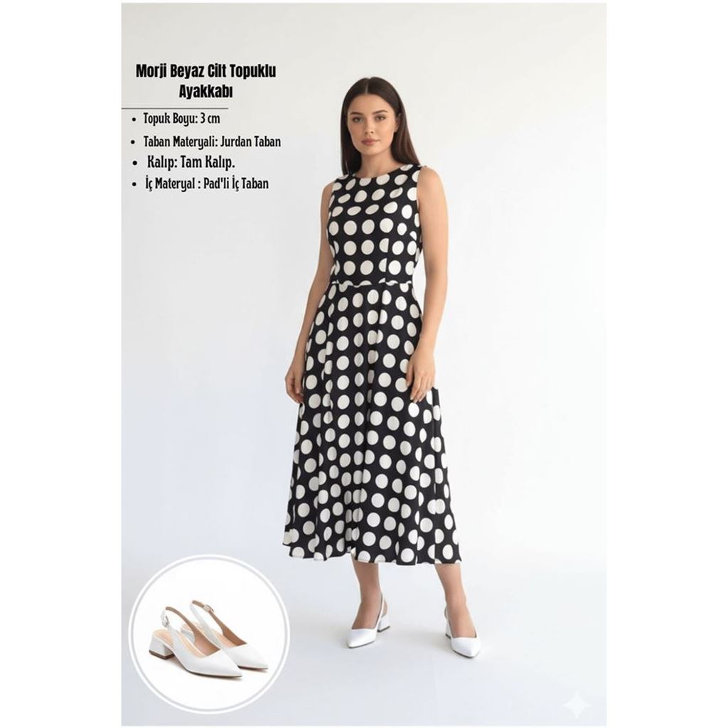 Morji Beyaz Cilt Topuklu Ayakkabı