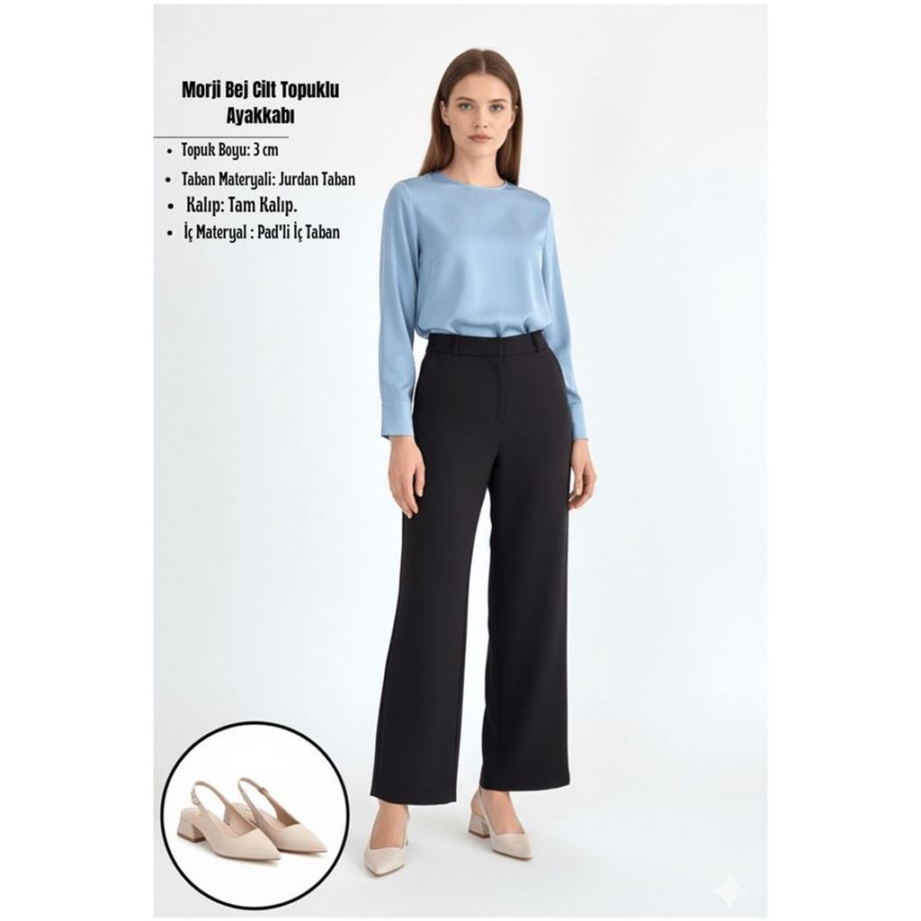Morji Bej Cilt Topuklu Ayakkabı