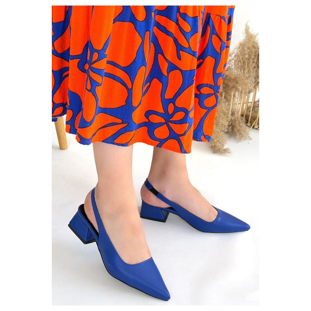 Morji Mavi Cilt Topuklu Ayakkabı