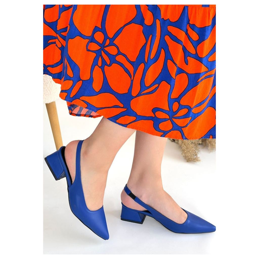 Morji Mavi Cilt Topuklu Ayakkabı