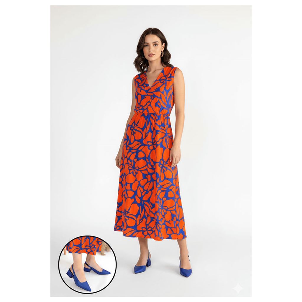 Morji Mavi Cilt Topuklu Ayakkabı